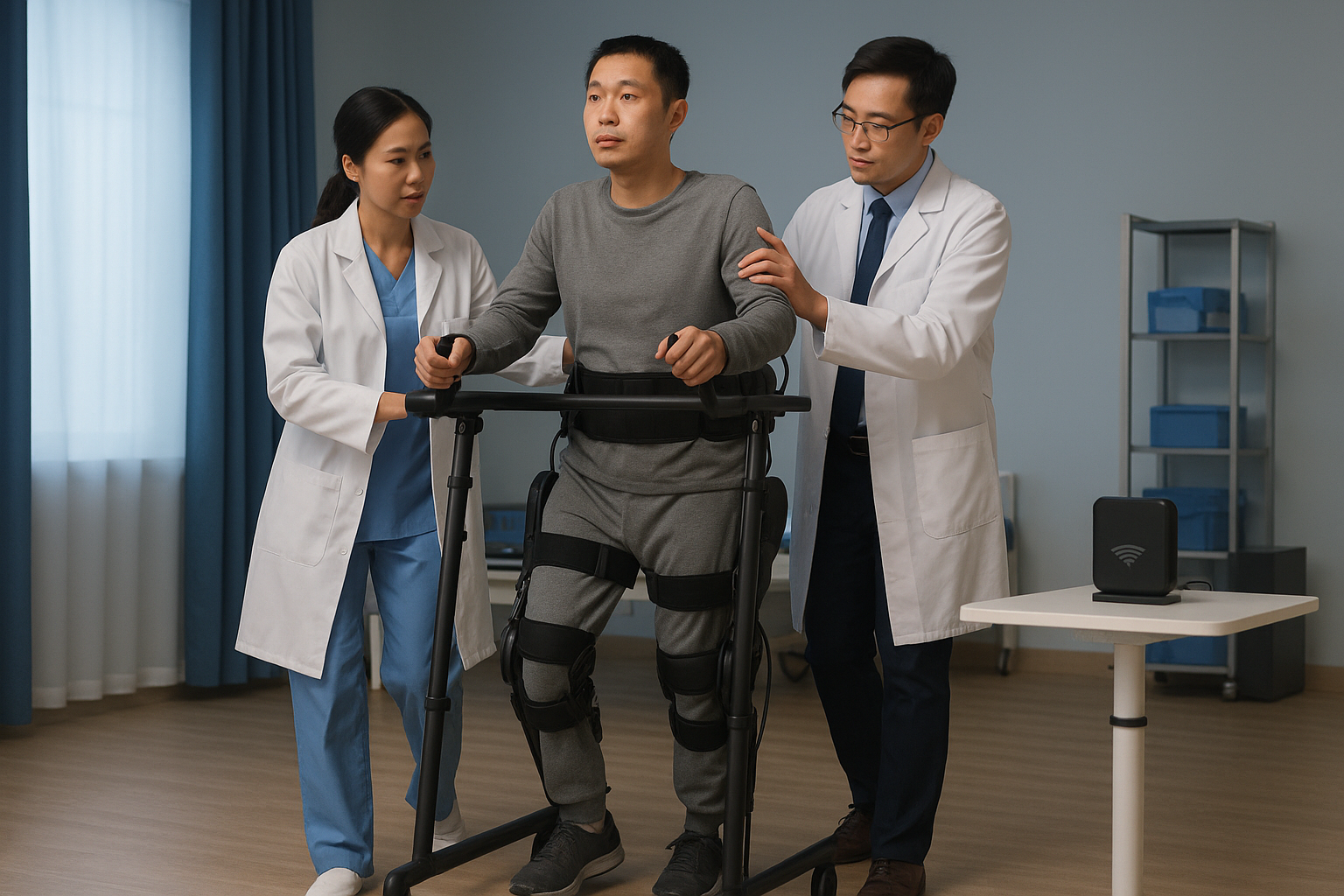Paralyzed man with doctors treating him with AI tech
